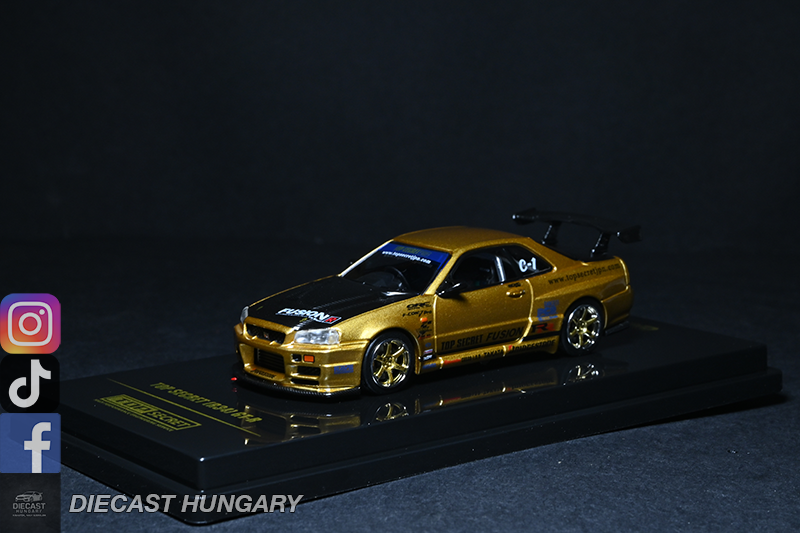 nissan skyline r34 top secret gt-r gold 1:64